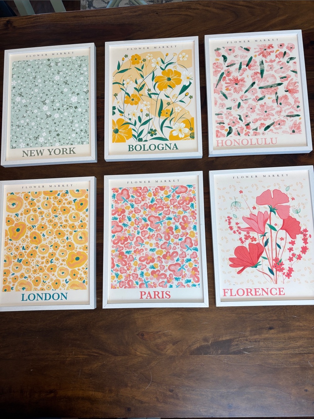 Set of Flower Market Pictures Framed - Bedroom/Dorm Decoration